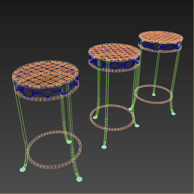 Small Metal Table 3D model_7