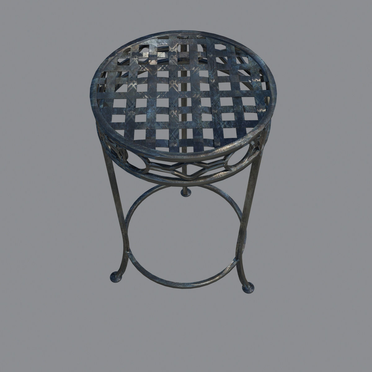 Small Metal Table 3D model_2