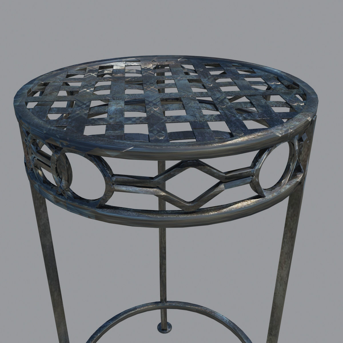 Small Metal Table 3D model_3