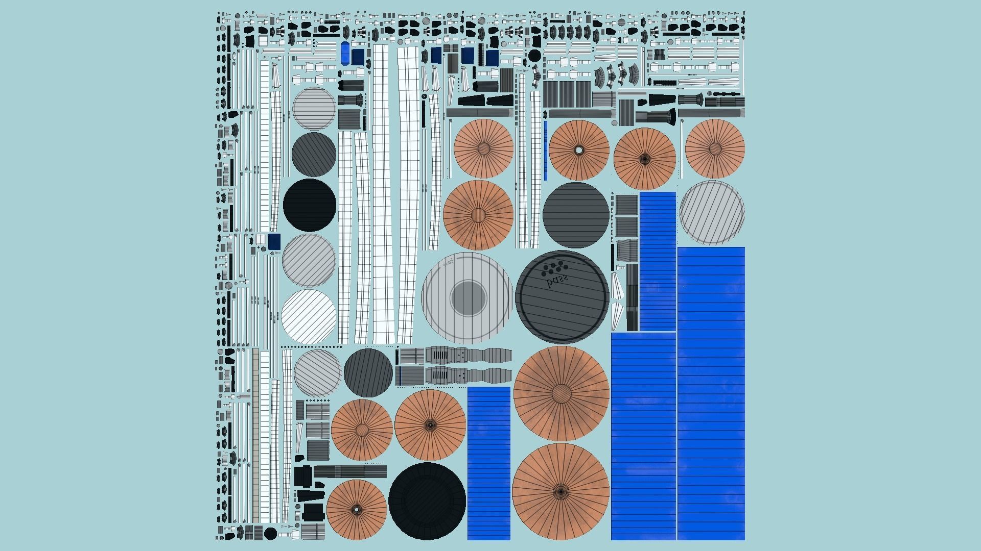 Drum 02 Blue- Drumming Music Instrument Design Low-poly 3D model_5