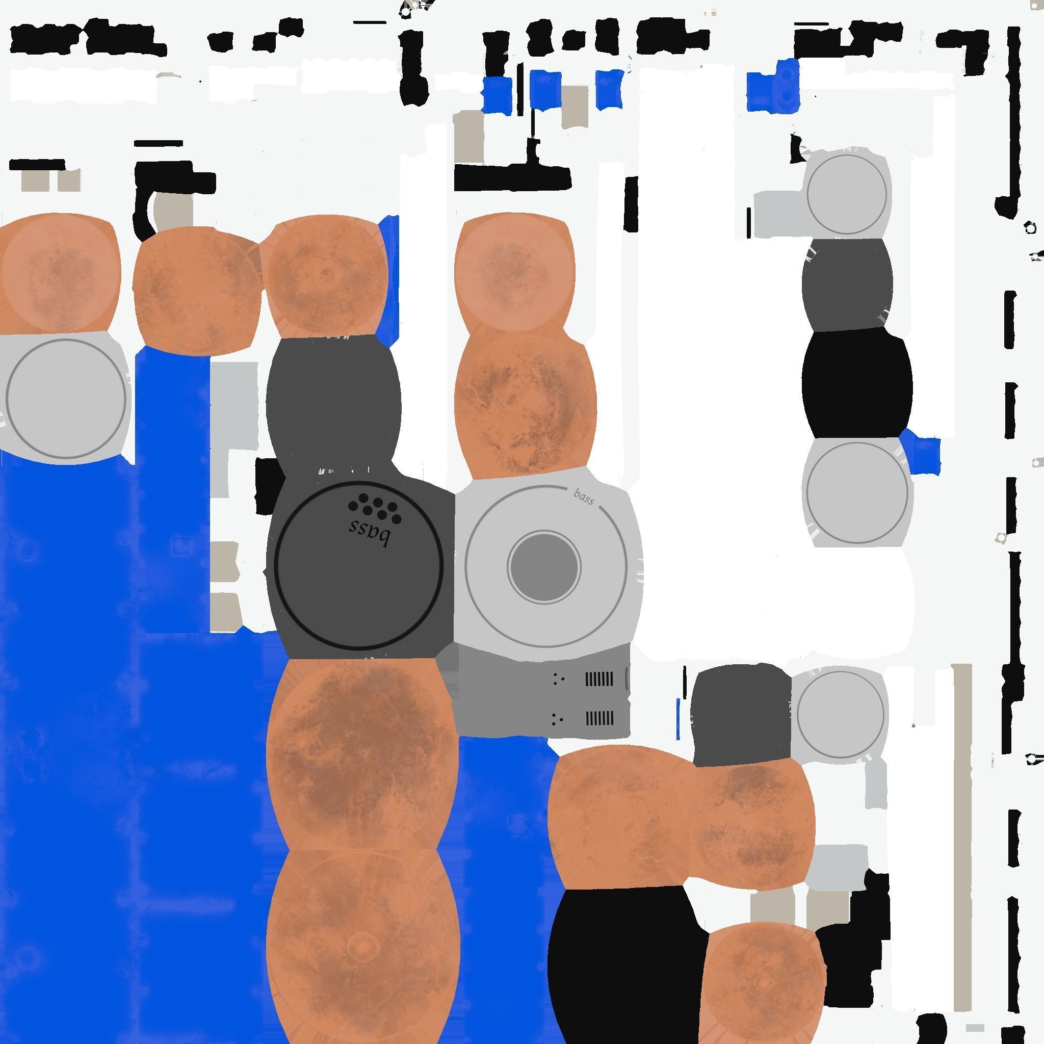 Drum 02 Blue- Drumming Music Instrument Design Low-poly 3D model_19