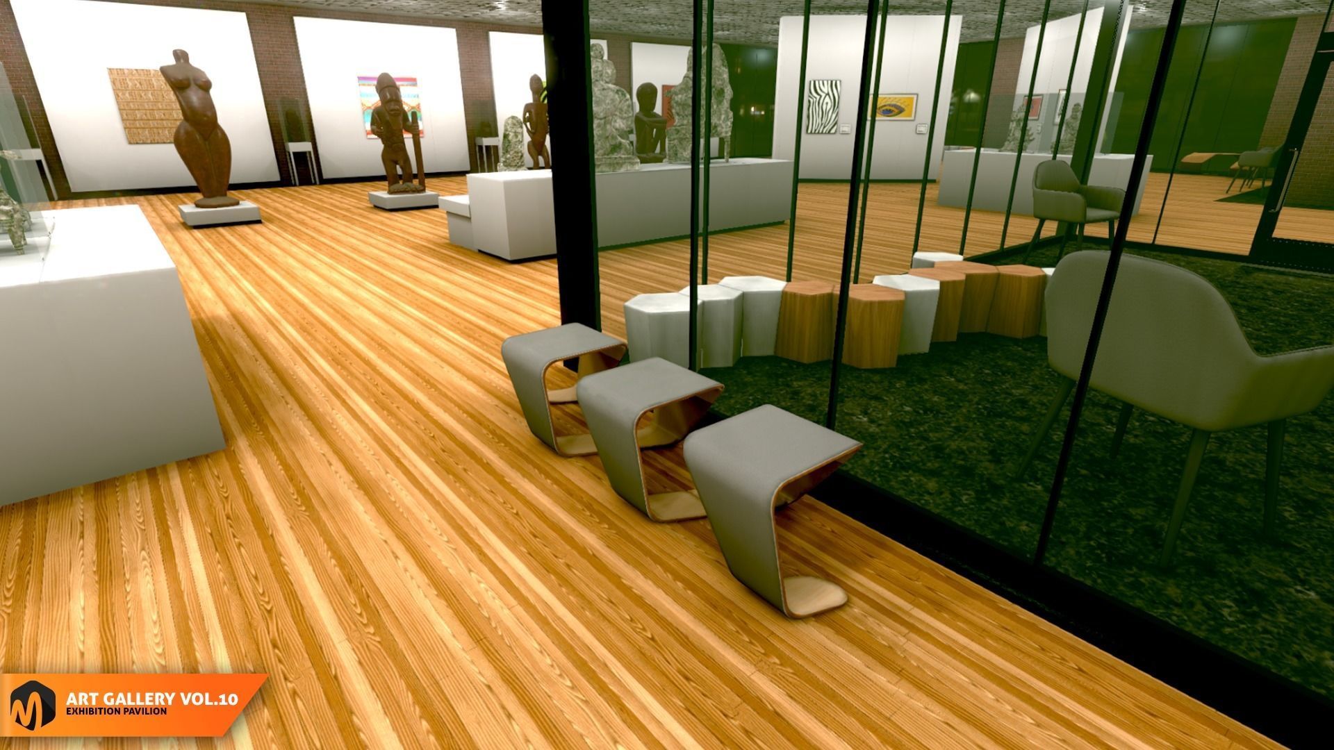 Art gallery Vol10 - exhibition pavilion 3D model_6