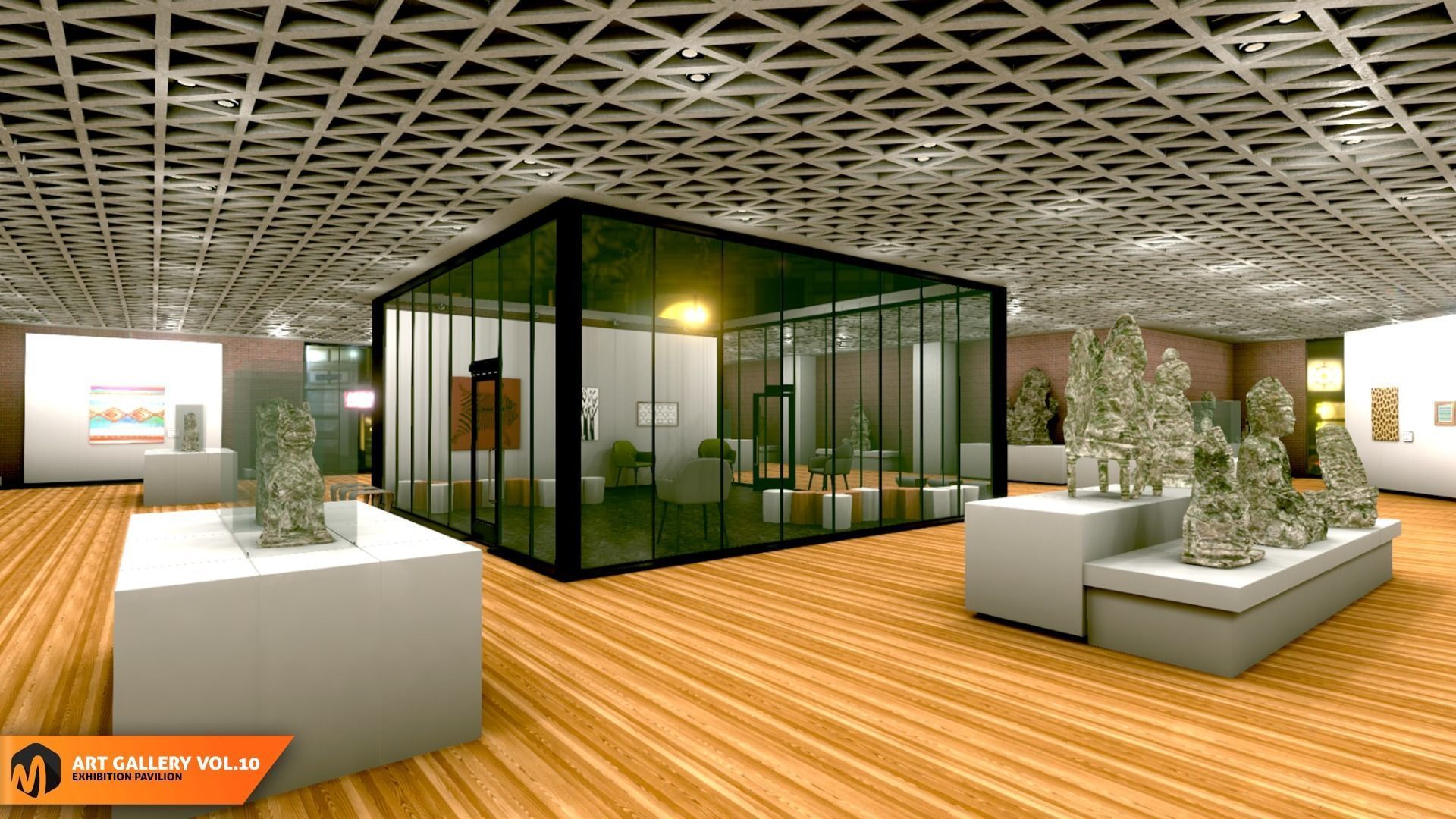 Art gallery Vol10 - exhibition pavilion 3D model_10