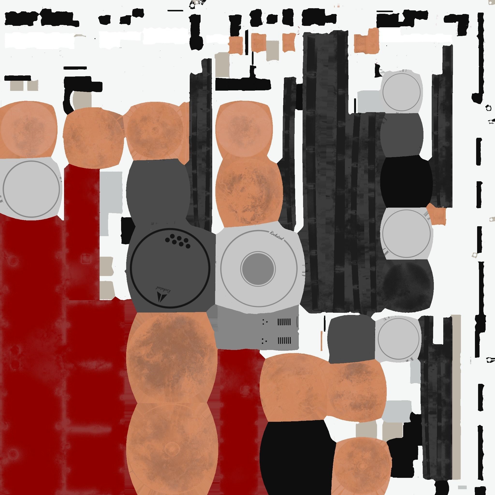 Drum 08 Red Black - Drumming Music Instrument Design Low-poly 3D model_17