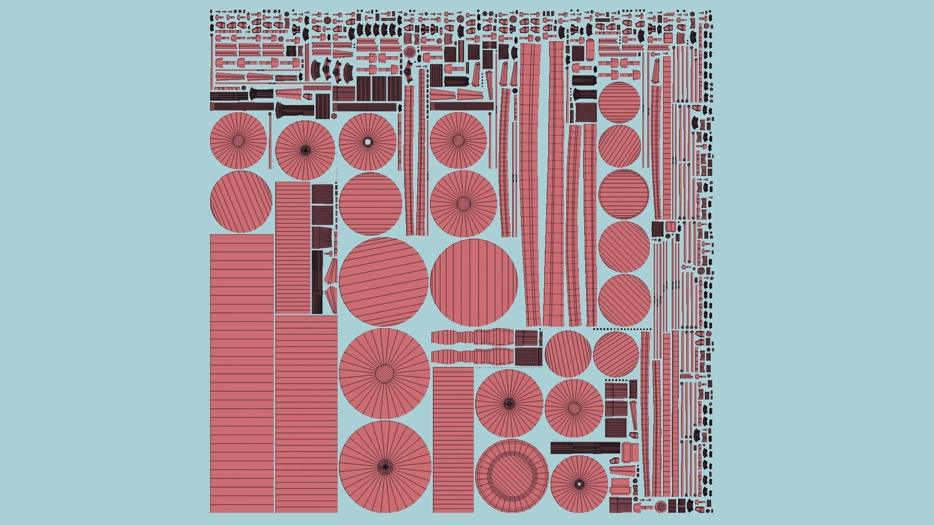 Drum 08 Red Black - Drumming Music Instrument Design Low-poly 3D model_11