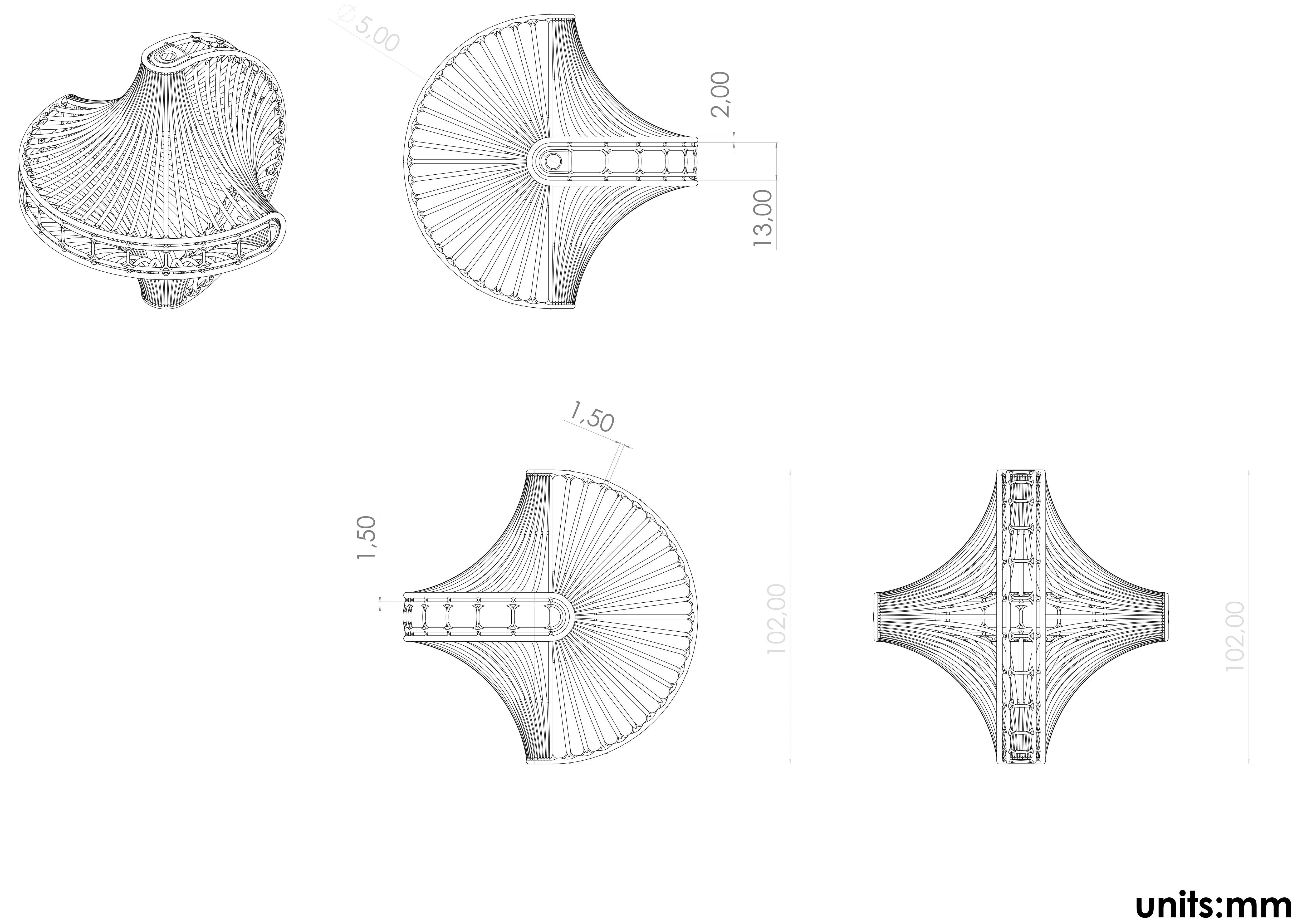 hexspi metal spiral 3D print model_8