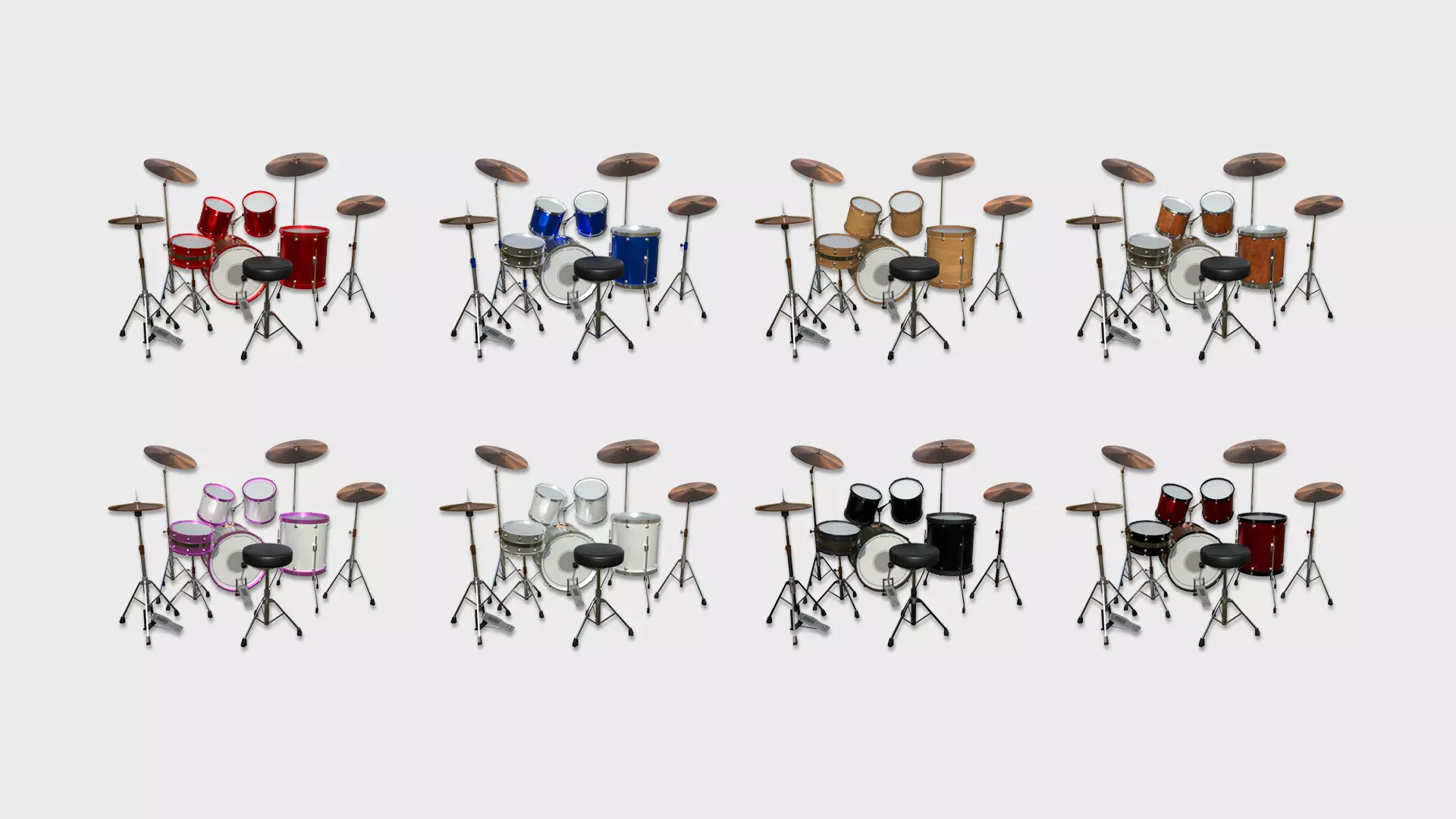 08 Drum Colors Collection - Drumming Music Instrument Design _0