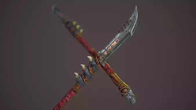Warchif Polearm stylized game ready PBR low-poly Low-poly 3D model