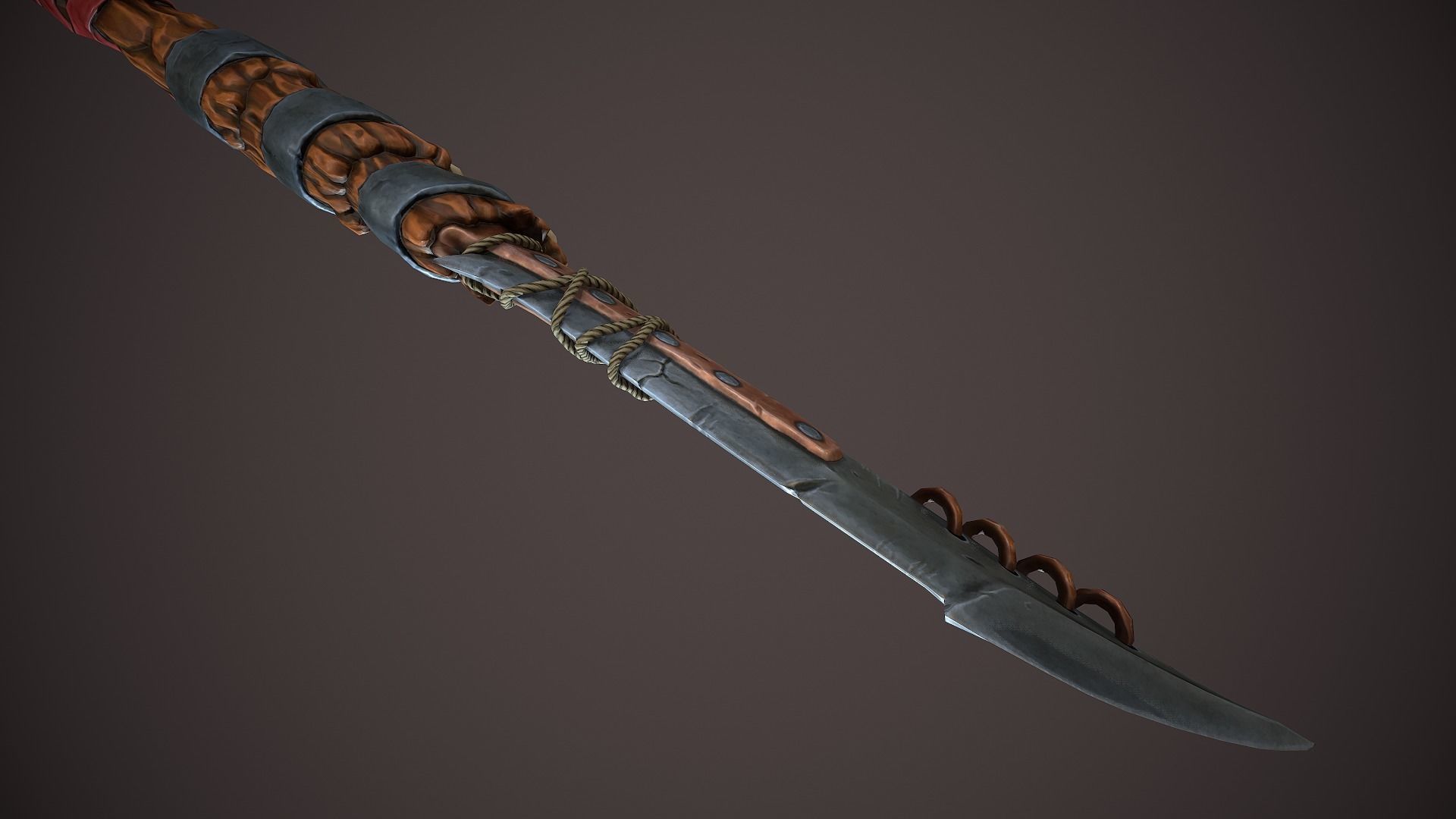 Warchif Polearm stylized game ready PBR low-poly Low-poly 3D model_7