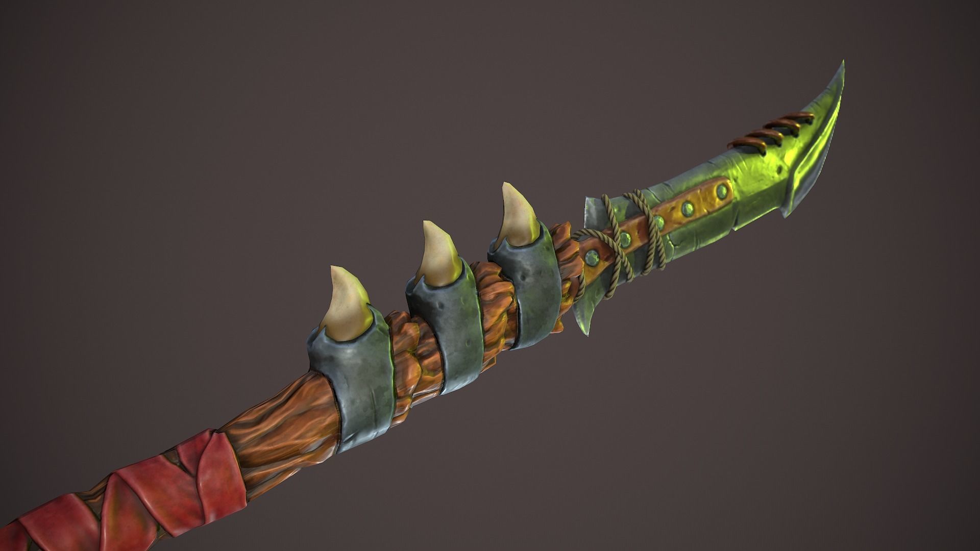 Warchif Polearm stylized game ready PBR low-poly Low-poly 3D model_2