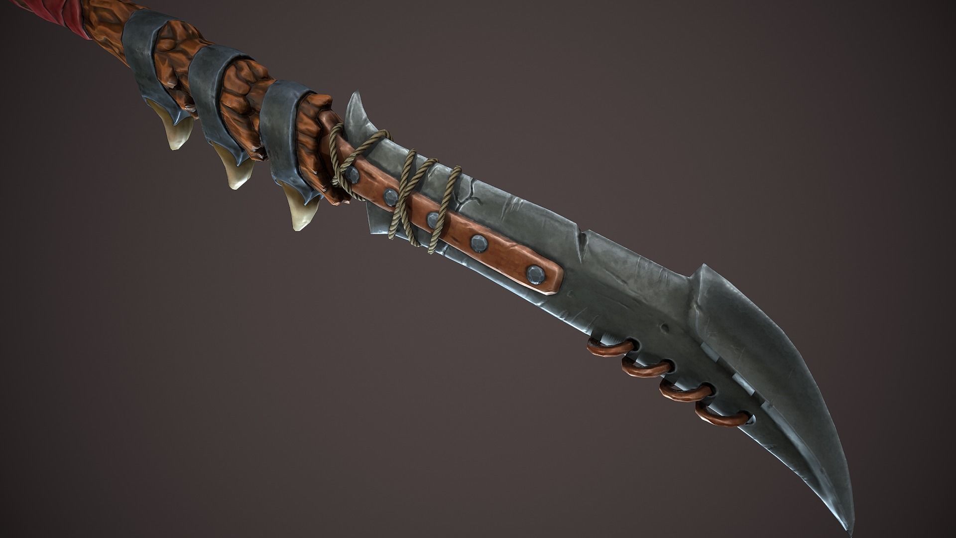 Warchif Polearm stylized game ready PBR low-poly Low-poly 3D model_6