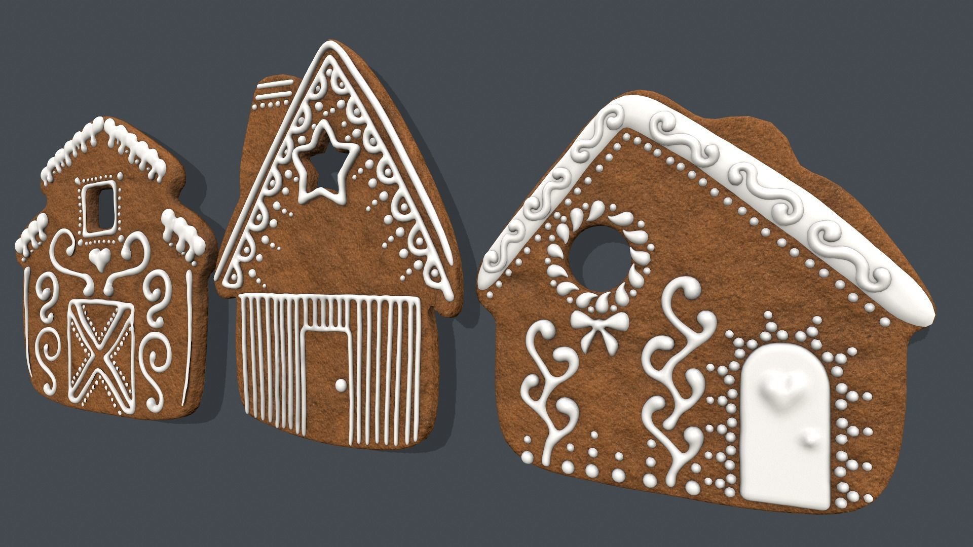 PBR Cookie Houses  3D model_2