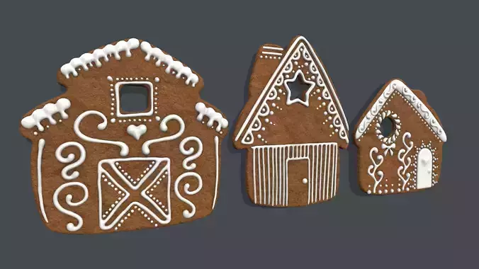 PBR Cookie Houses  3D model