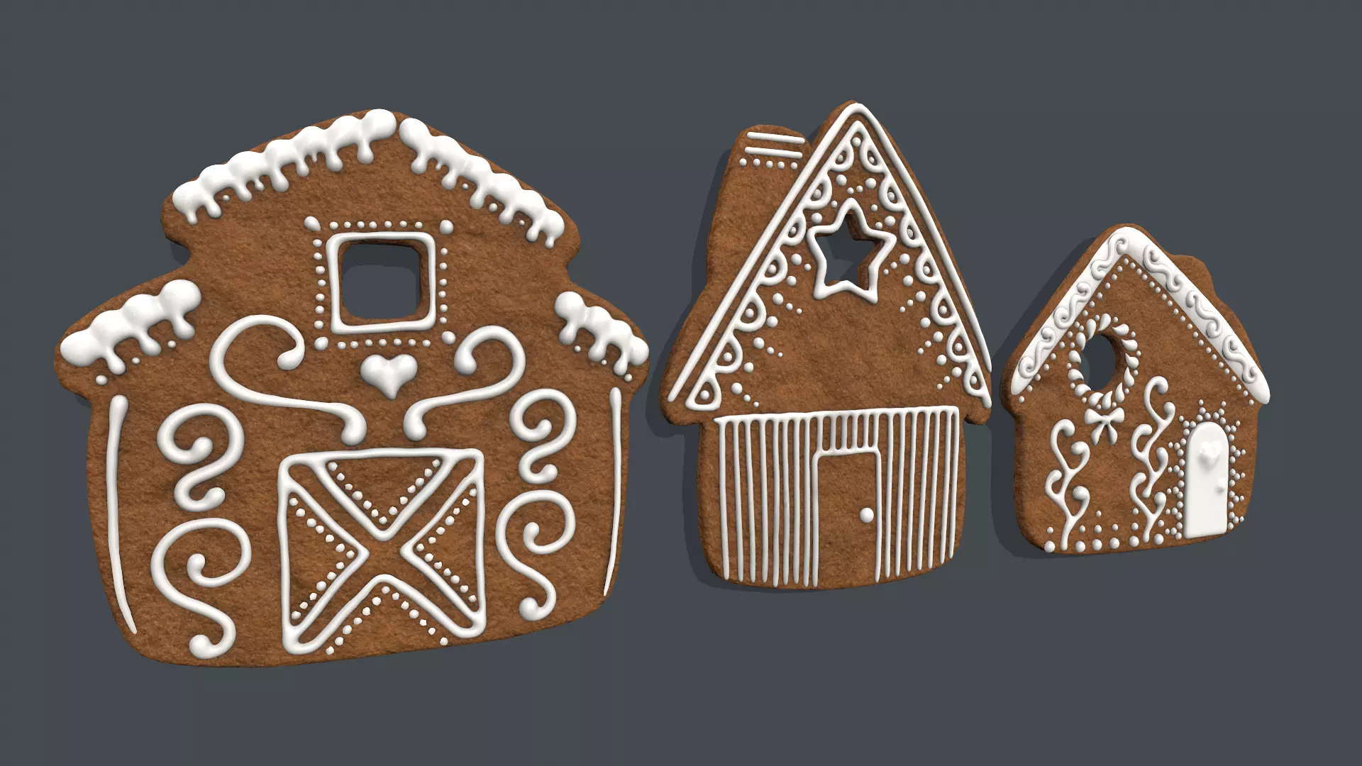PBR Cookie Houses  3D model_0