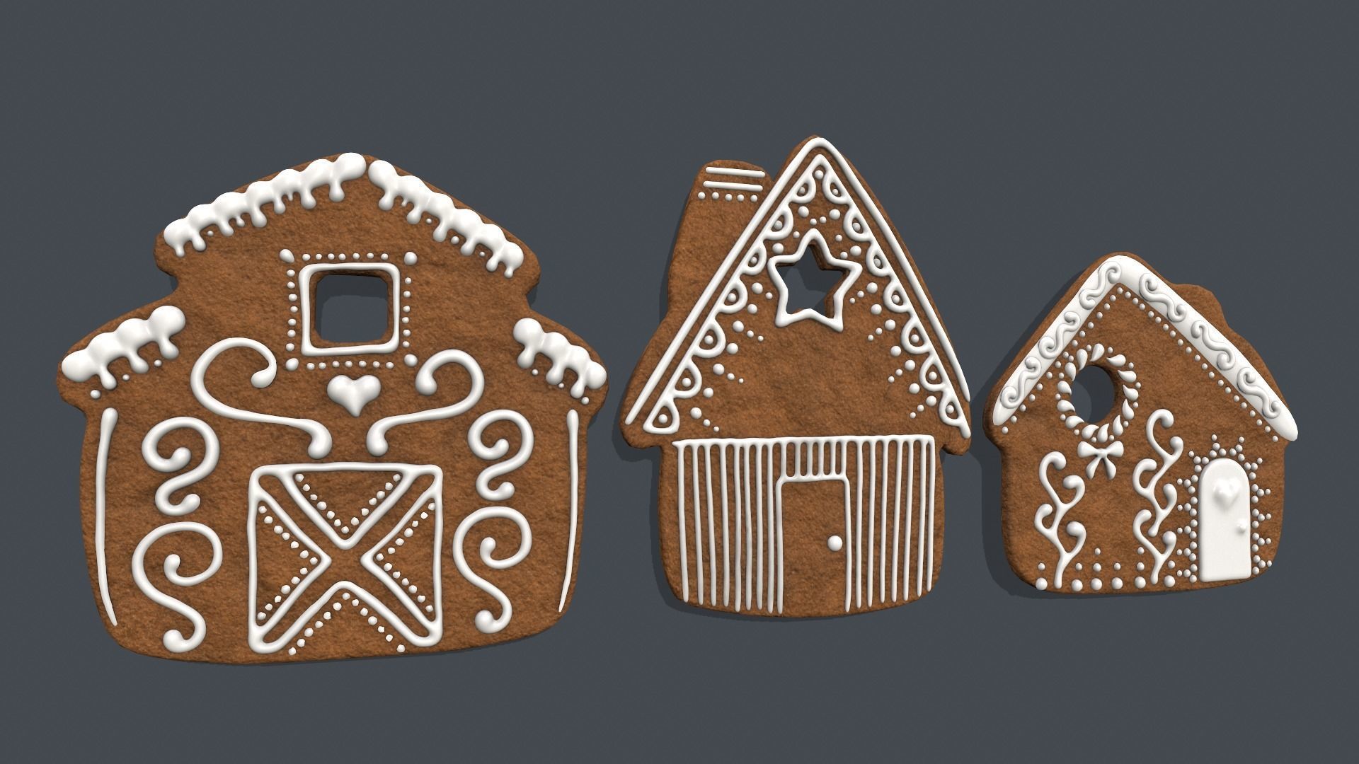 PBR Cookie Houses  3D model_3