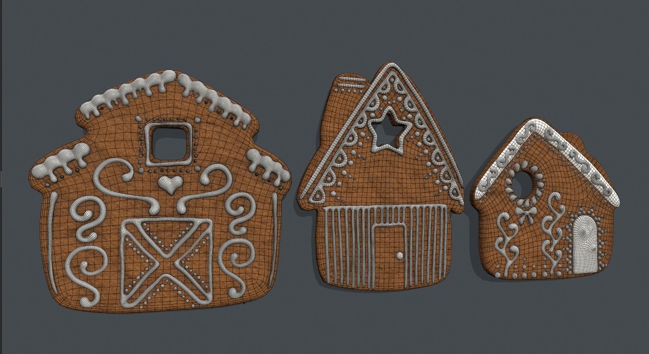 PBR Cookie Houses  3D model_4
