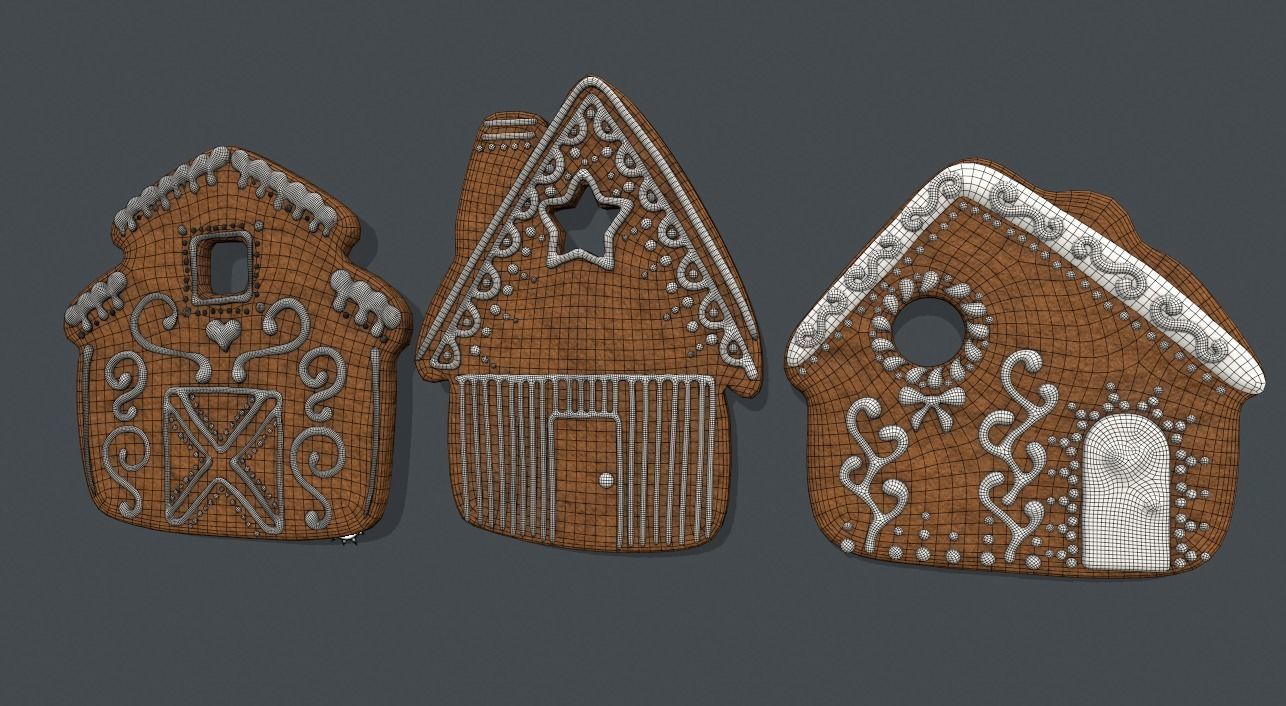 PBR Cookie Houses  3D model_5