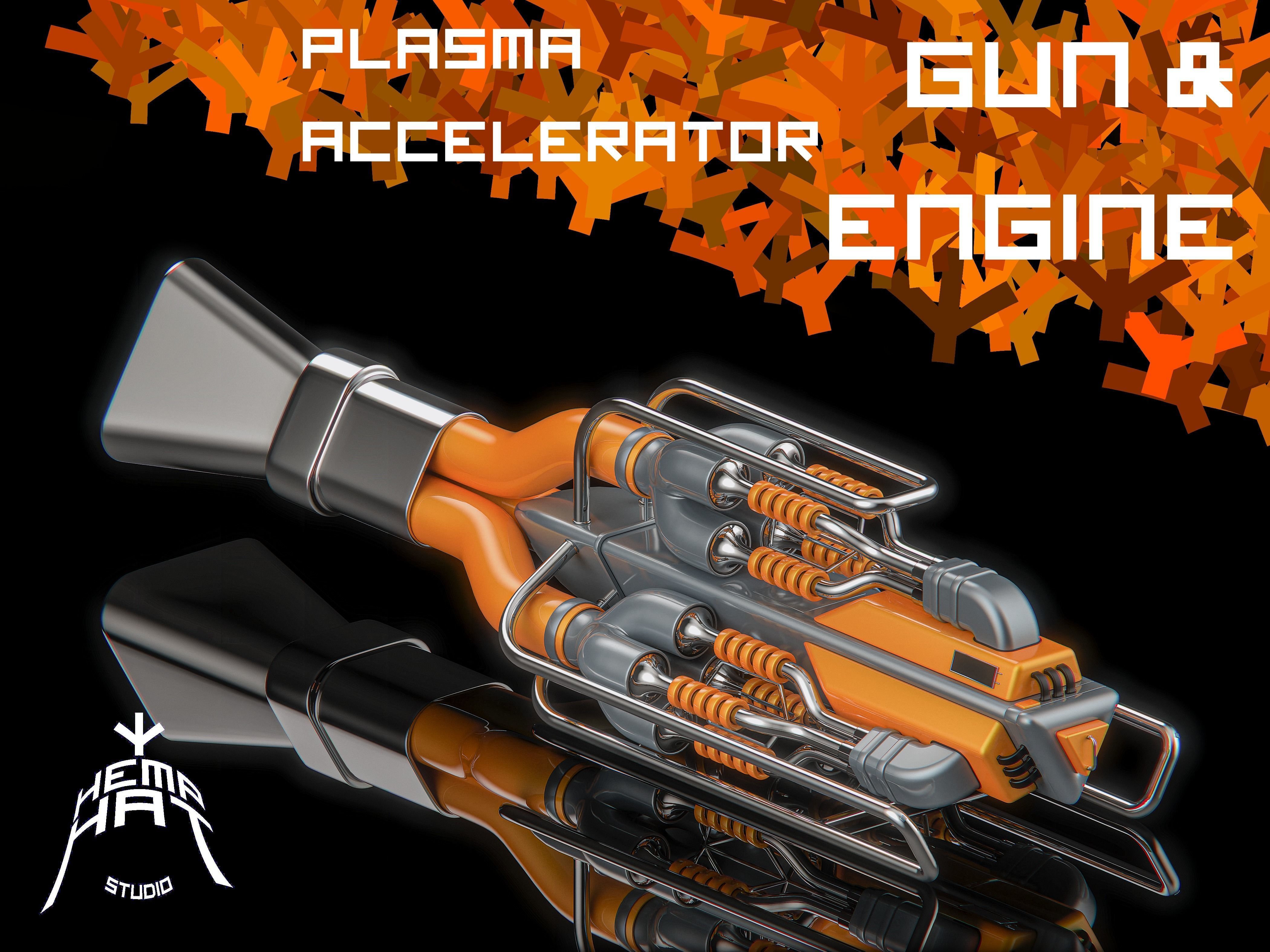 Plasma Accelerator PA4200          Gun and Engine 3D model_0