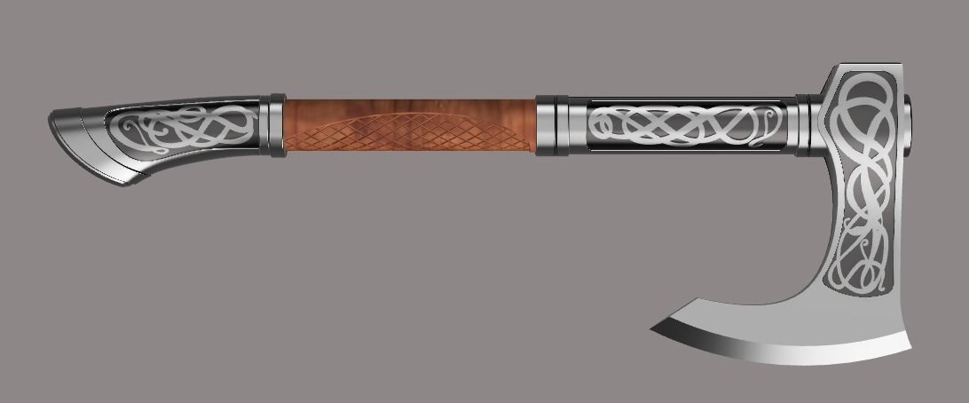 Assassins Creed Valhalla - Eivor axe 3D print model_4
