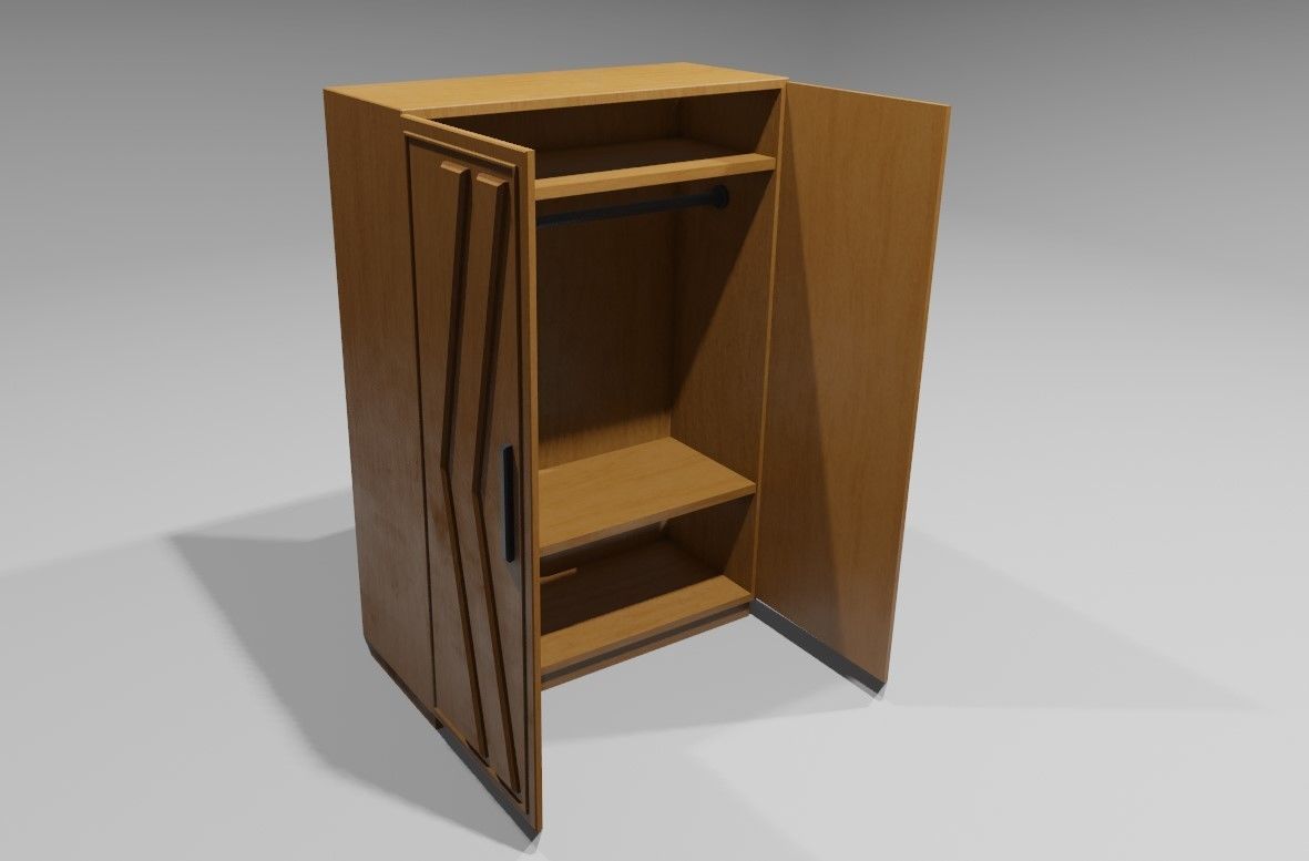 Wardrobe - Guarda Roupas Low-poly 3D model_3