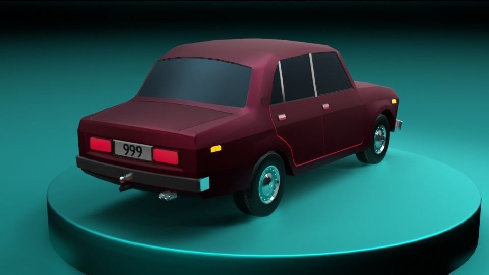 Original Car PBR low-poly game ready Low-poly 3D model Low-poly 3D model_4