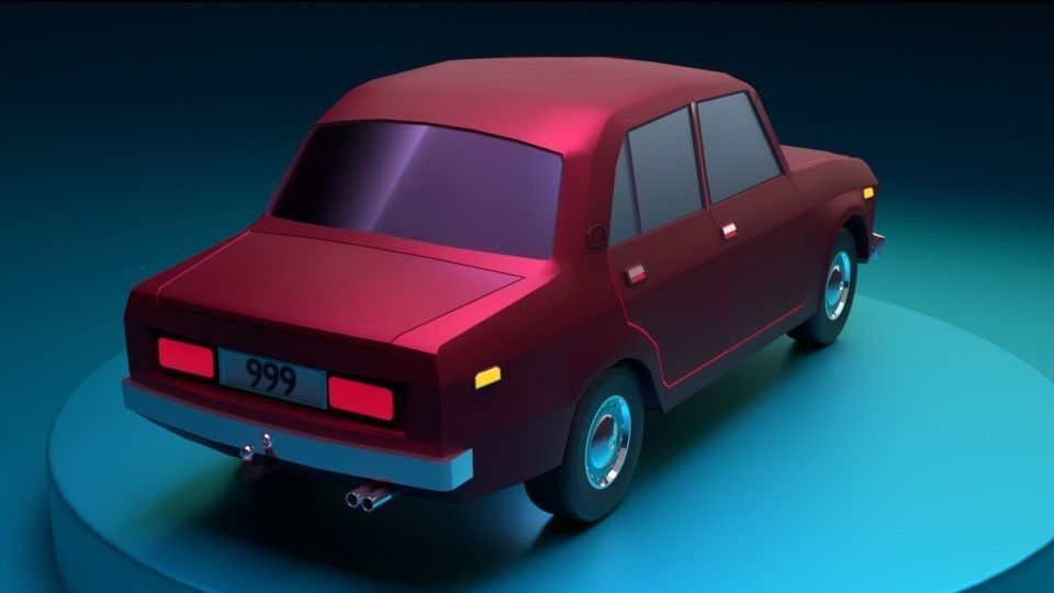 Original Car PBR low-poly game ready Low-poly 3D model Low-poly 3D model_6
