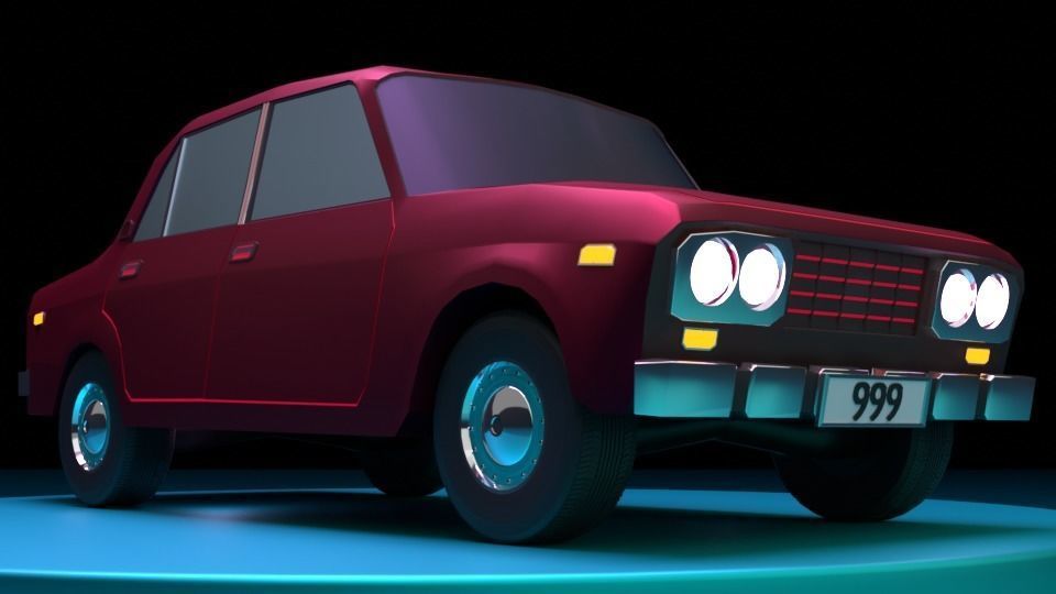 Original Car PBR low-poly game ready Low-poly 3D model Low-poly 3D model_1