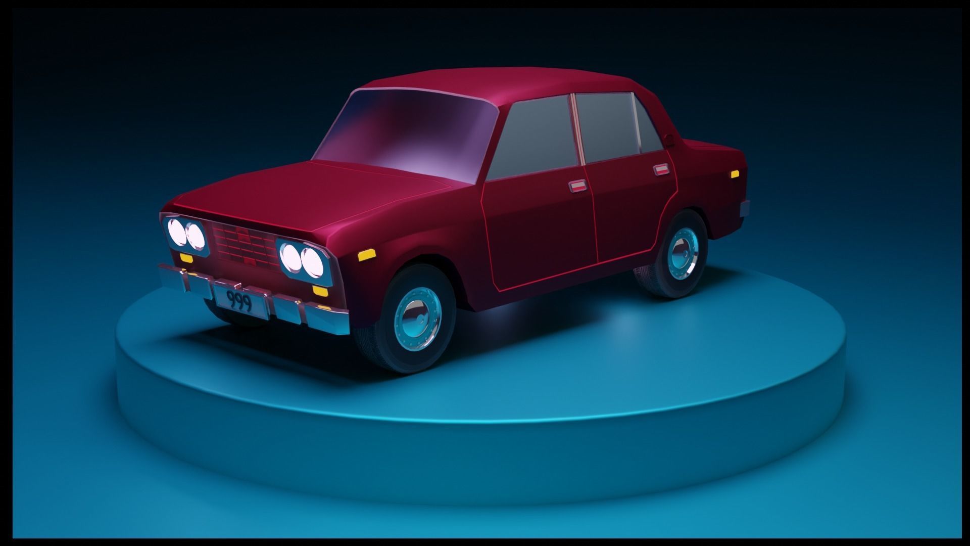 Original Car PBR low-poly game ready Low-poly 3D model Low-poly 3D model_5