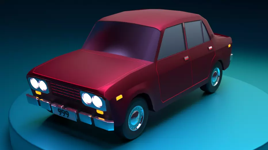 Original Car PBR low-poly game ready Low-poly 3D model Low-poly 3D model_0