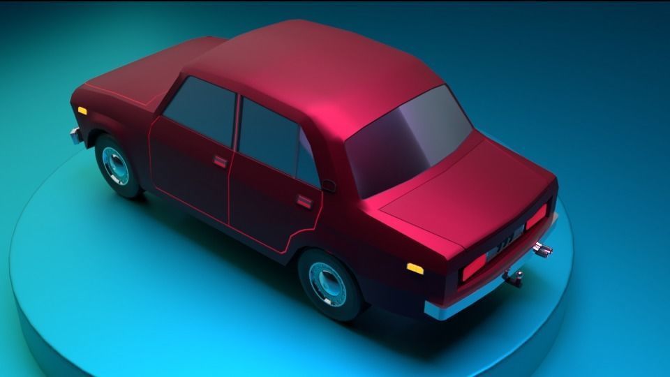 Original Car PBR low-poly game ready Low-poly 3D model Low-poly 3D model_3