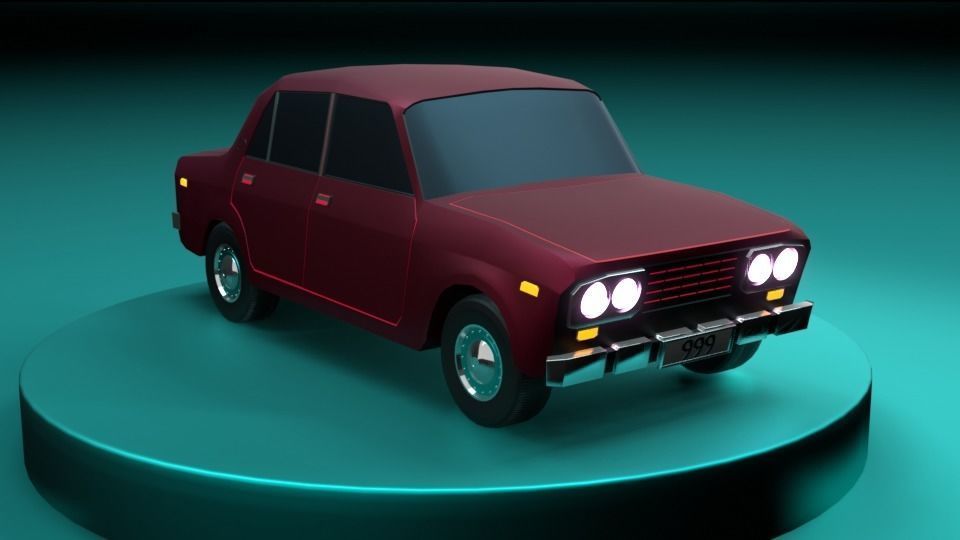 Original Car PBR low-poly game ready Low-poly 3D model Low-poly 3D model_2
