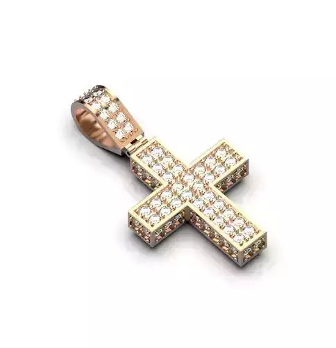 Gold cross with diamonds
