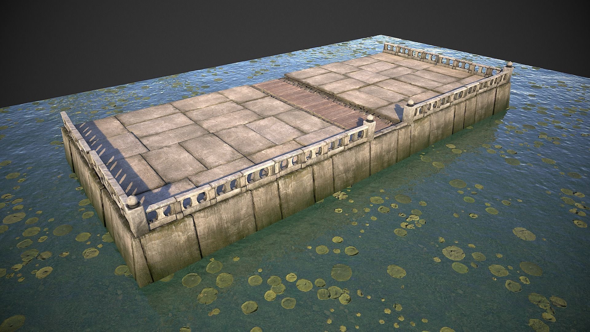 Modular Embankment Low-poly 3D model_3