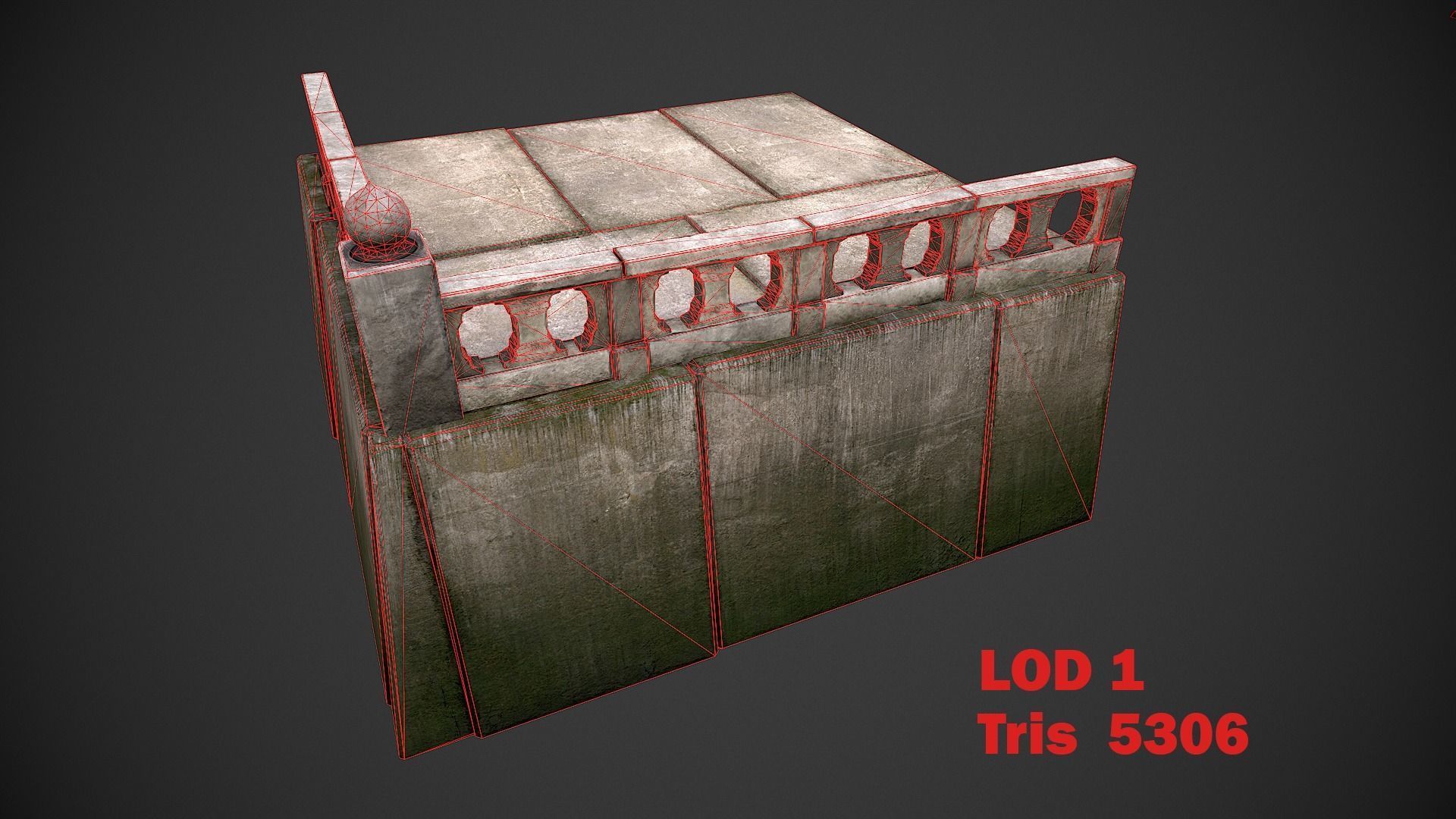 Modular Embankment Low-poly 3D model_17