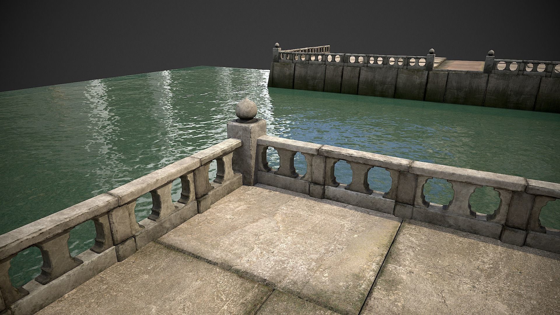 Modular Embankment Low-poly 3D model_13