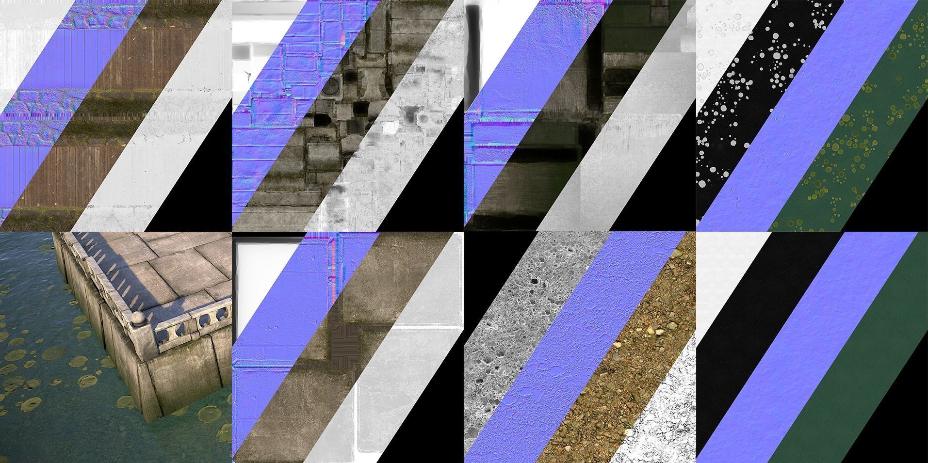 Modular Embankment Low-poly 3D model_19