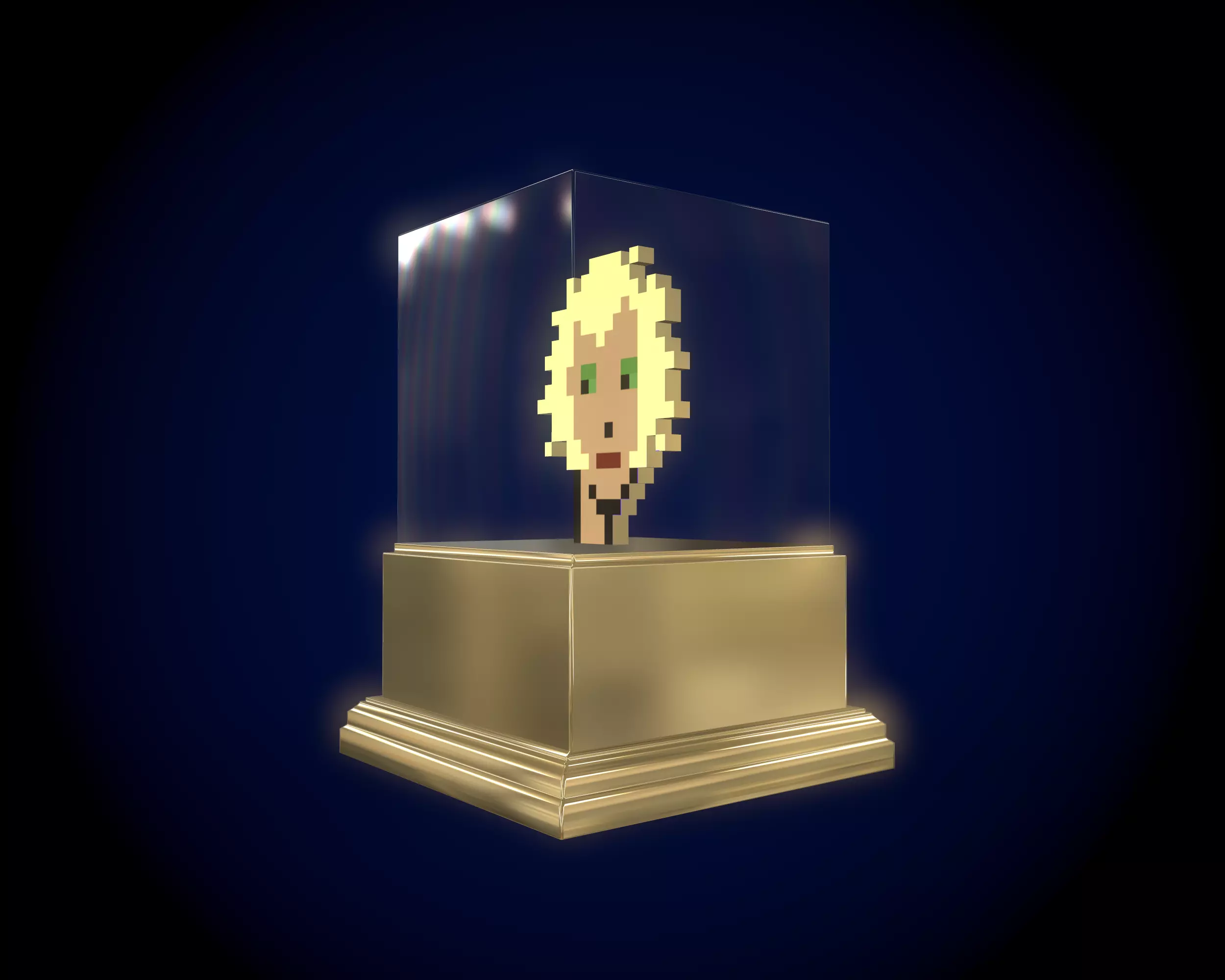 Gold punk Low-poly 3D model_0