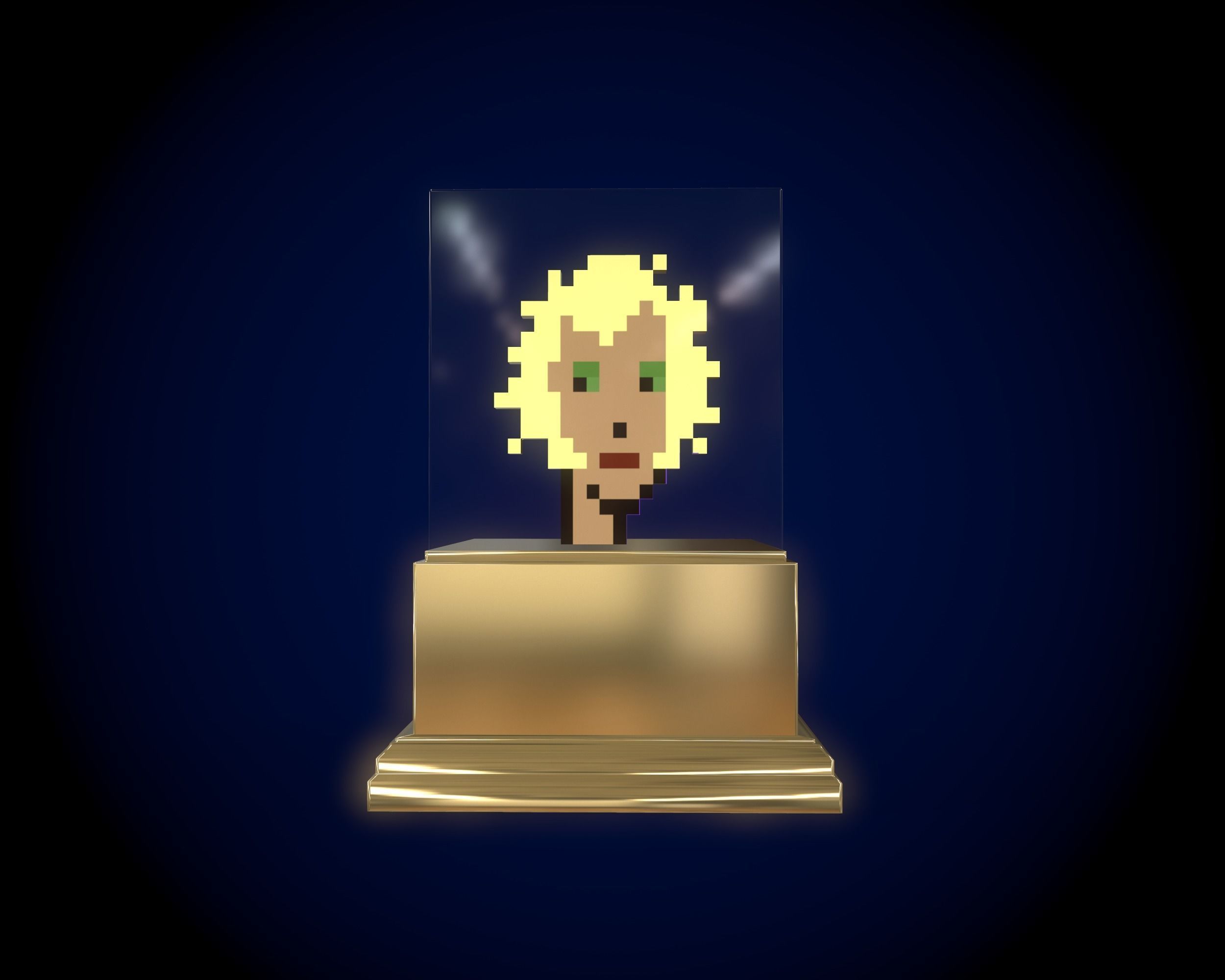 Gold punk Low-poly 3D model_5
