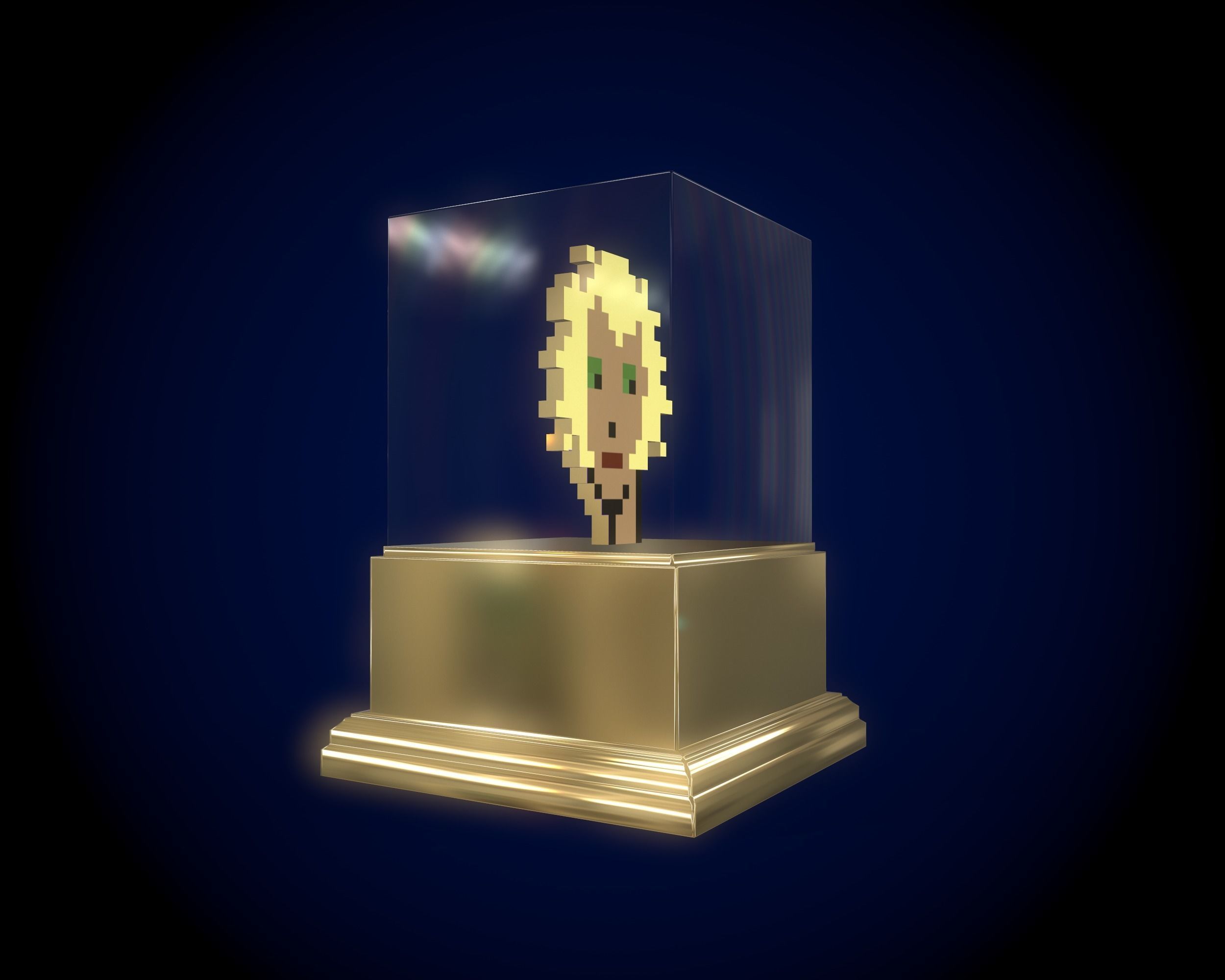 Gold punk Low-poly 3D model_4