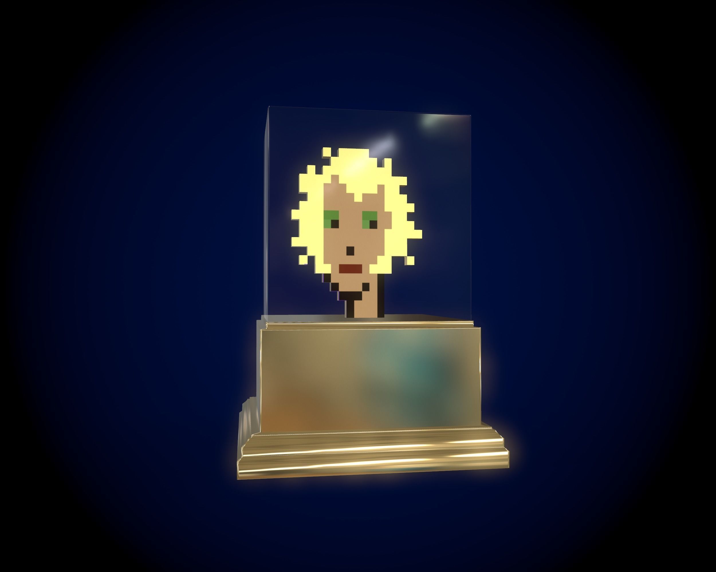 Gold punk Low-poly 3D model_3