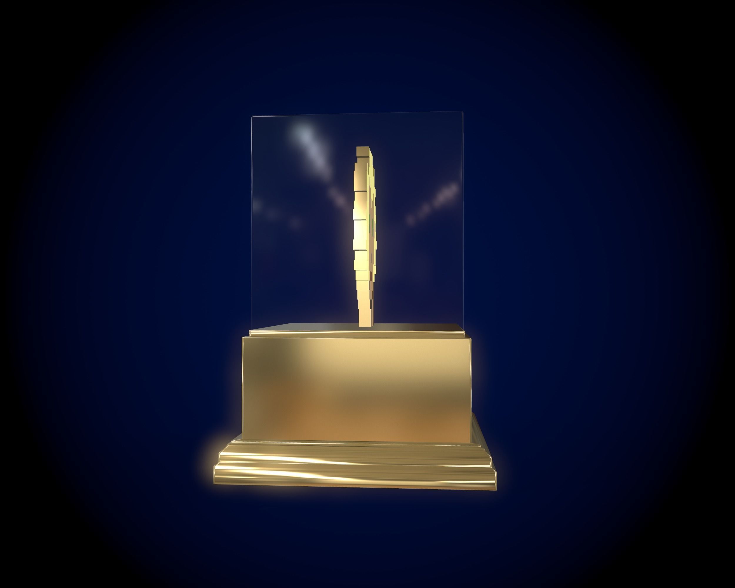 Gold punk Low-poly 3D model_7