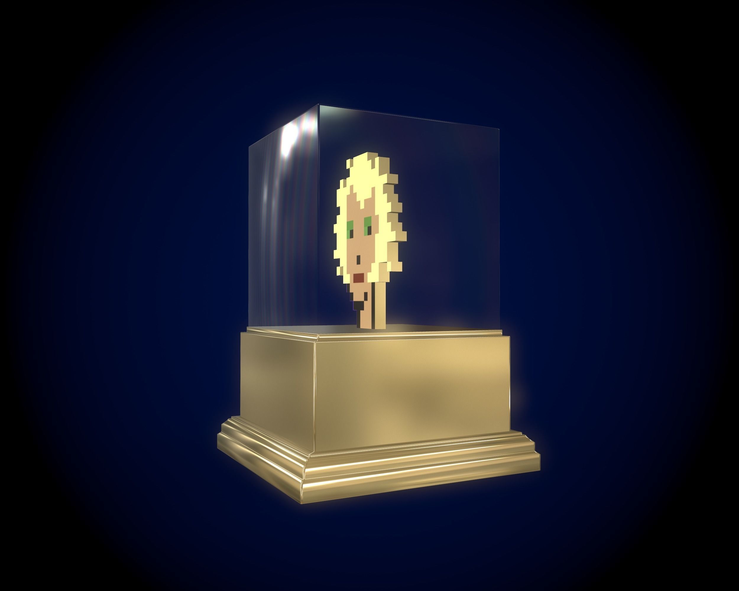 Gold punk Low-poly 3D model_8