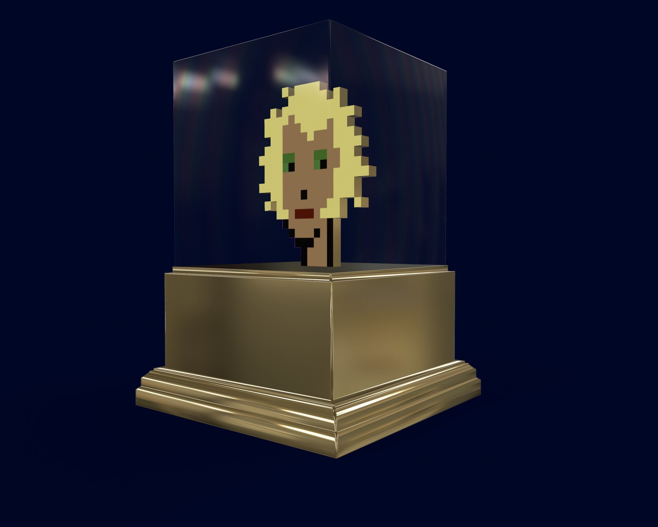 Gold punk Low-poly 3D model_9