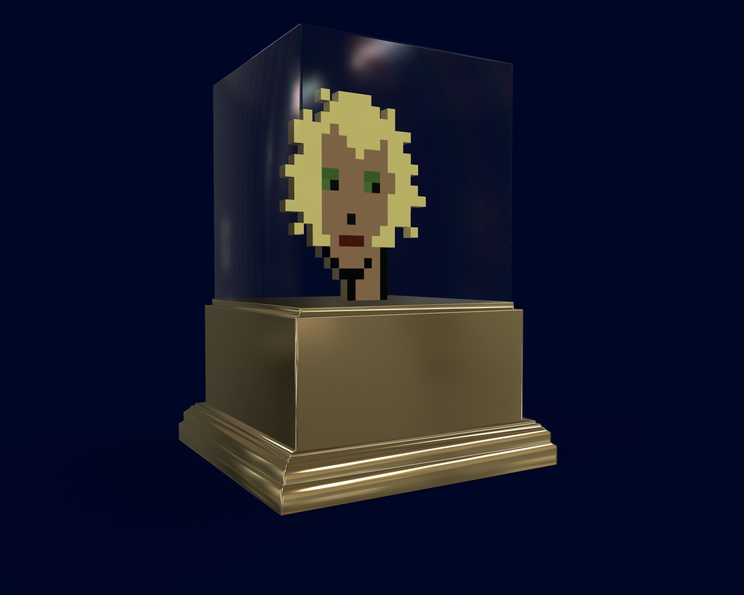 Gold punk Low-poly 3D model_11
