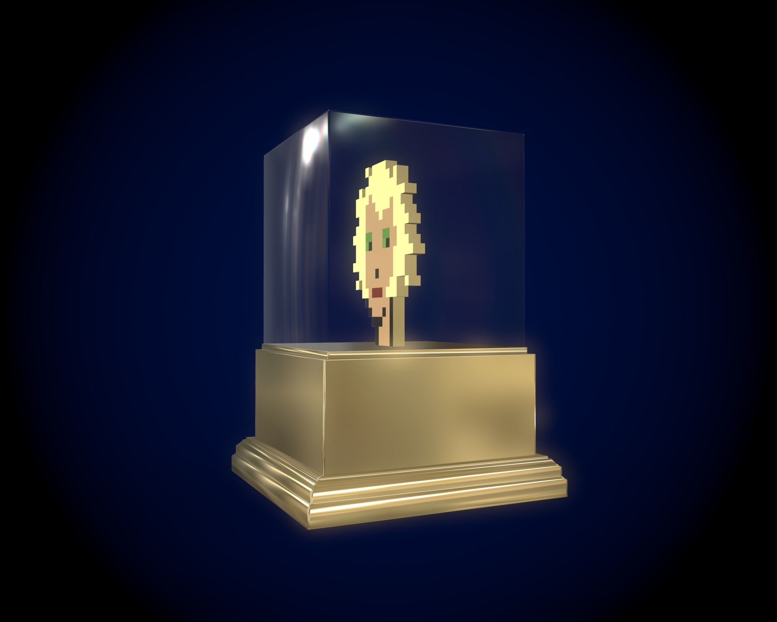 Gold punk Low-poly 3D model_6