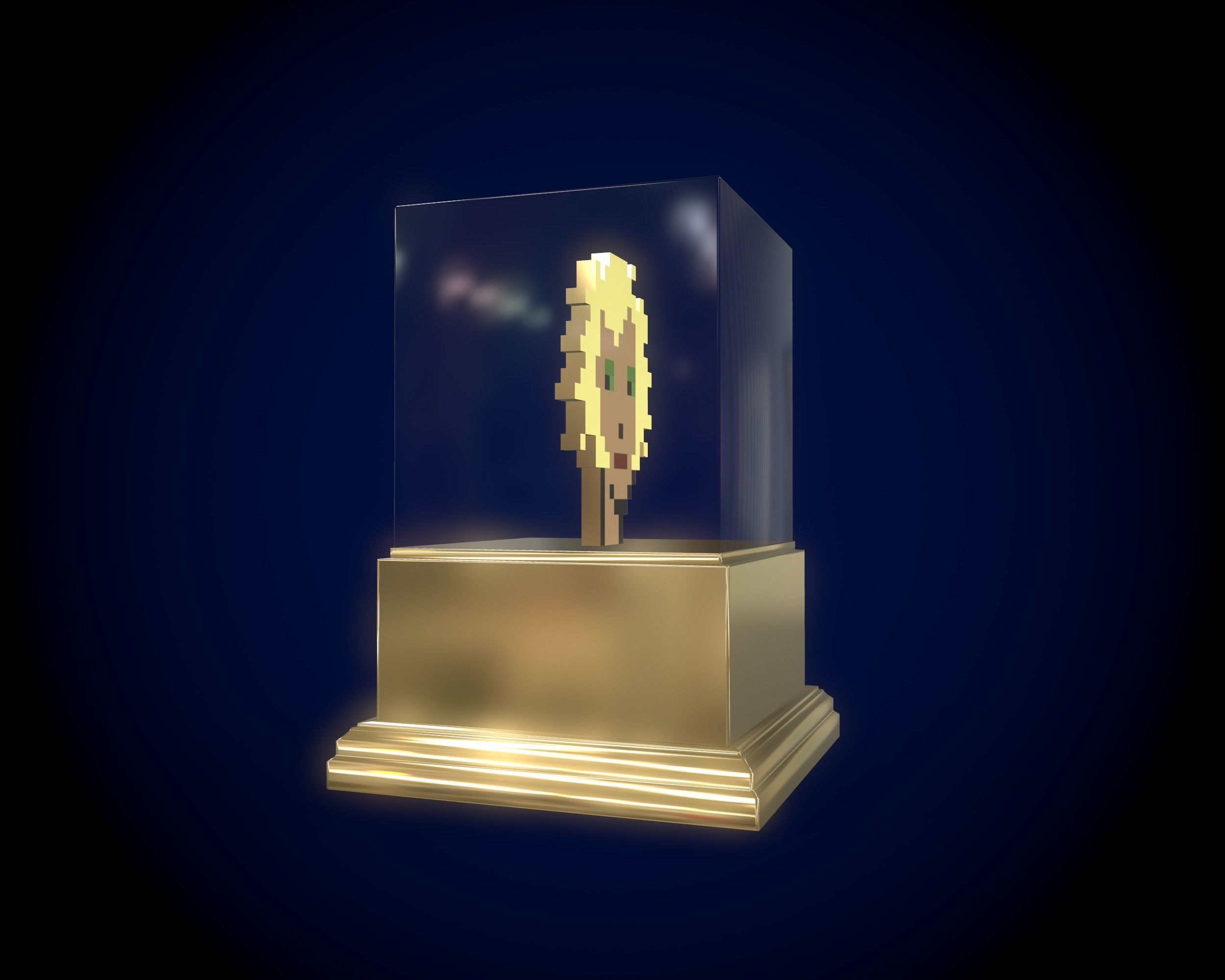 Gold punk Low-poly 3D model_2