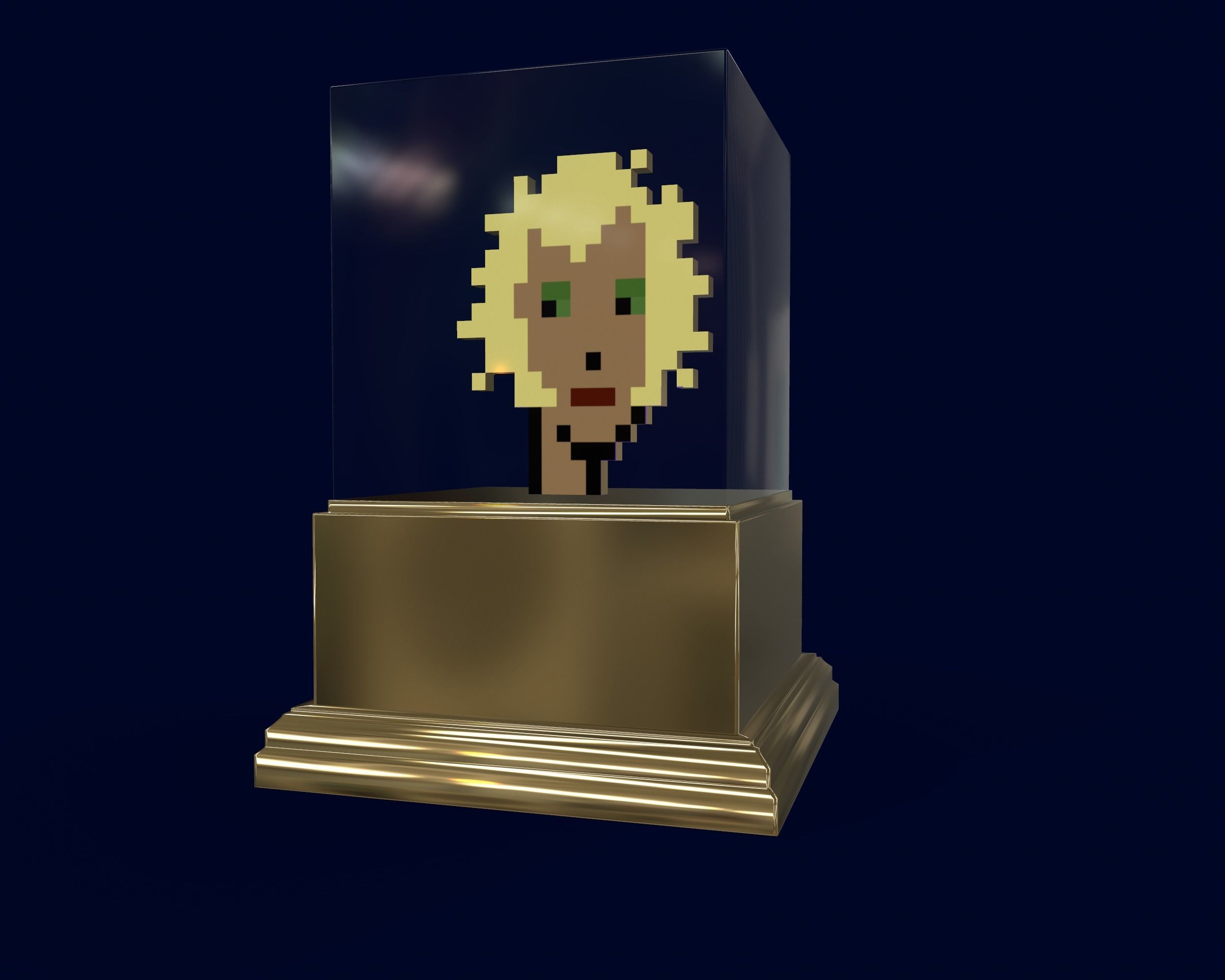 Gold punk Low-poly 3D model_10