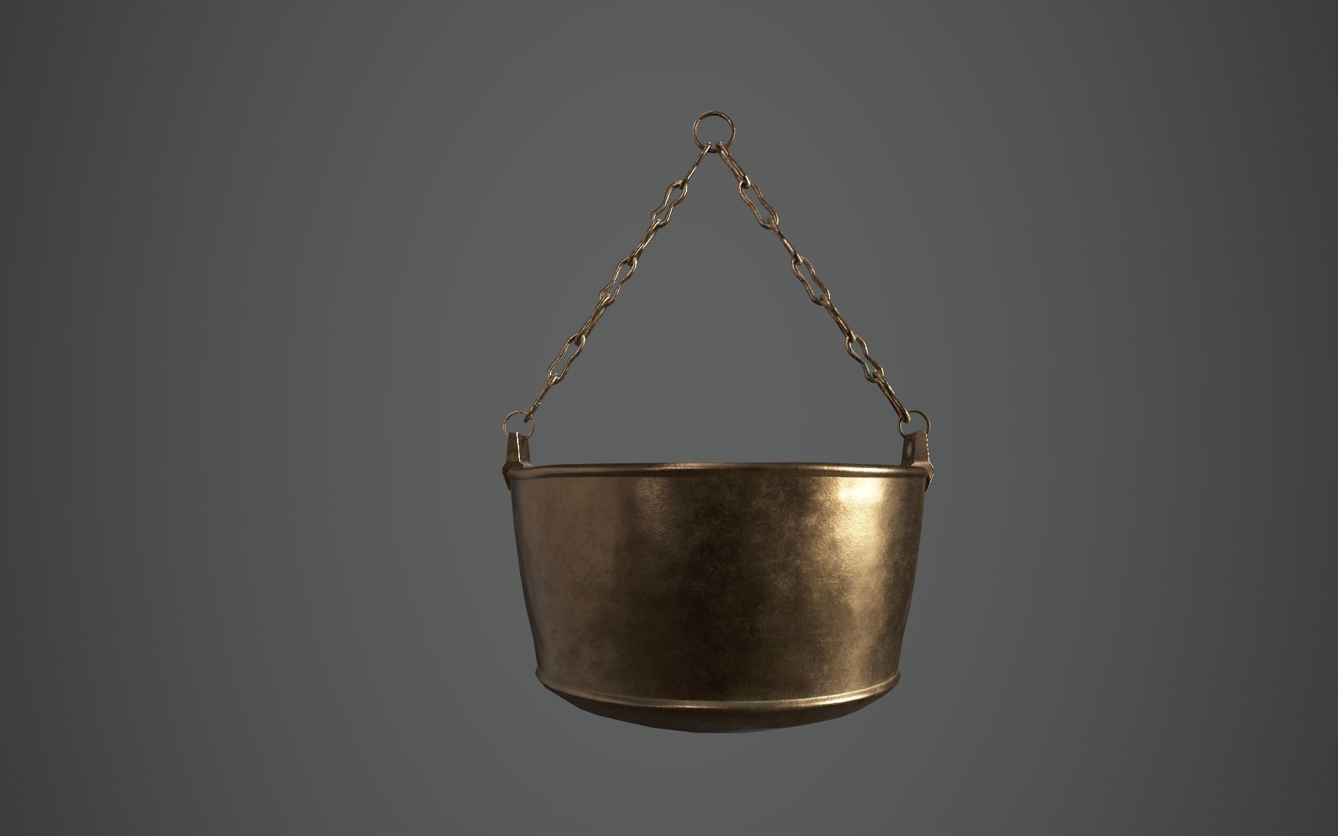 Medieval Cauldron - Hanging Low-poly 3D model_3
