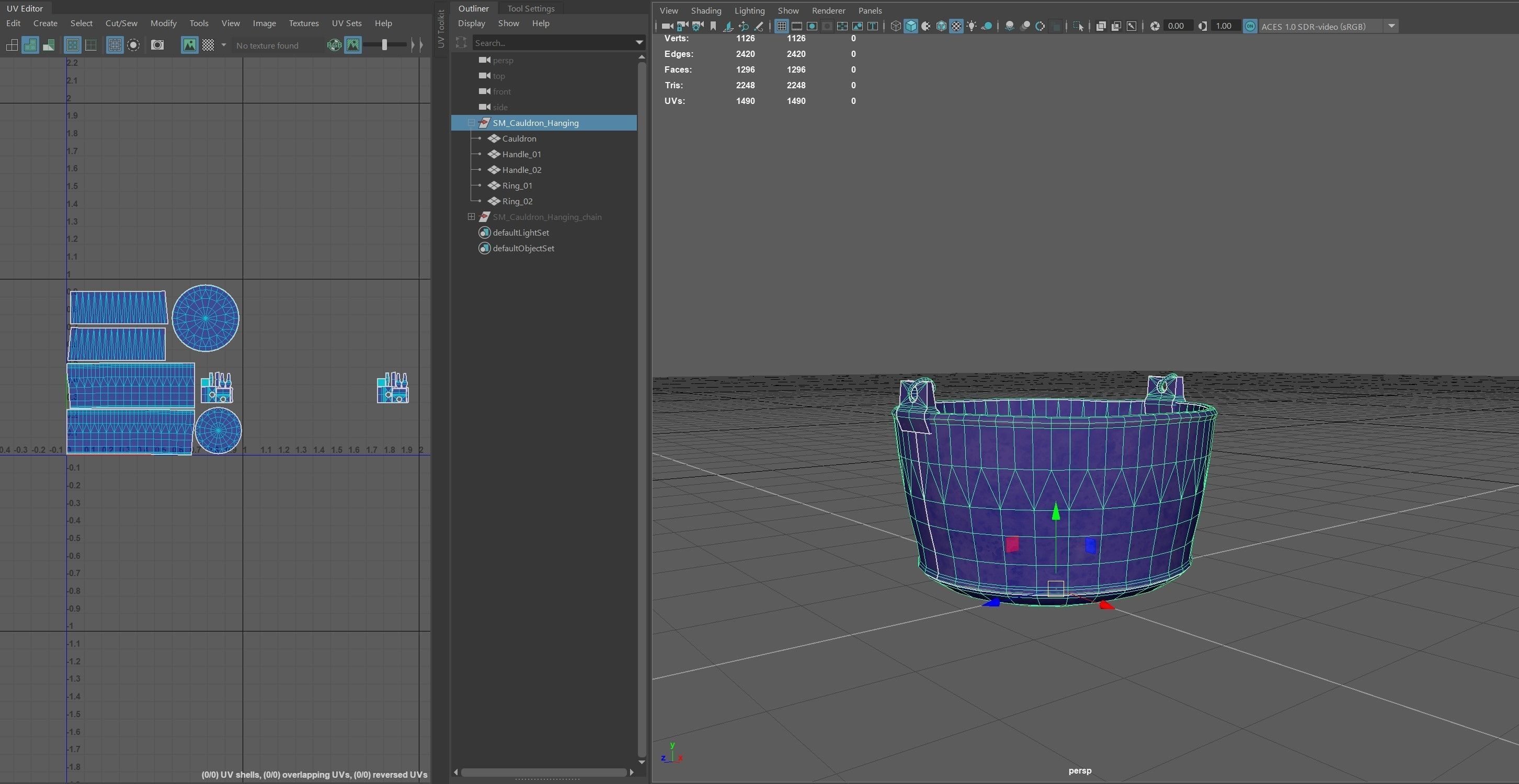 Medieval Cauldron - Hanging Low-poly 3D model_10