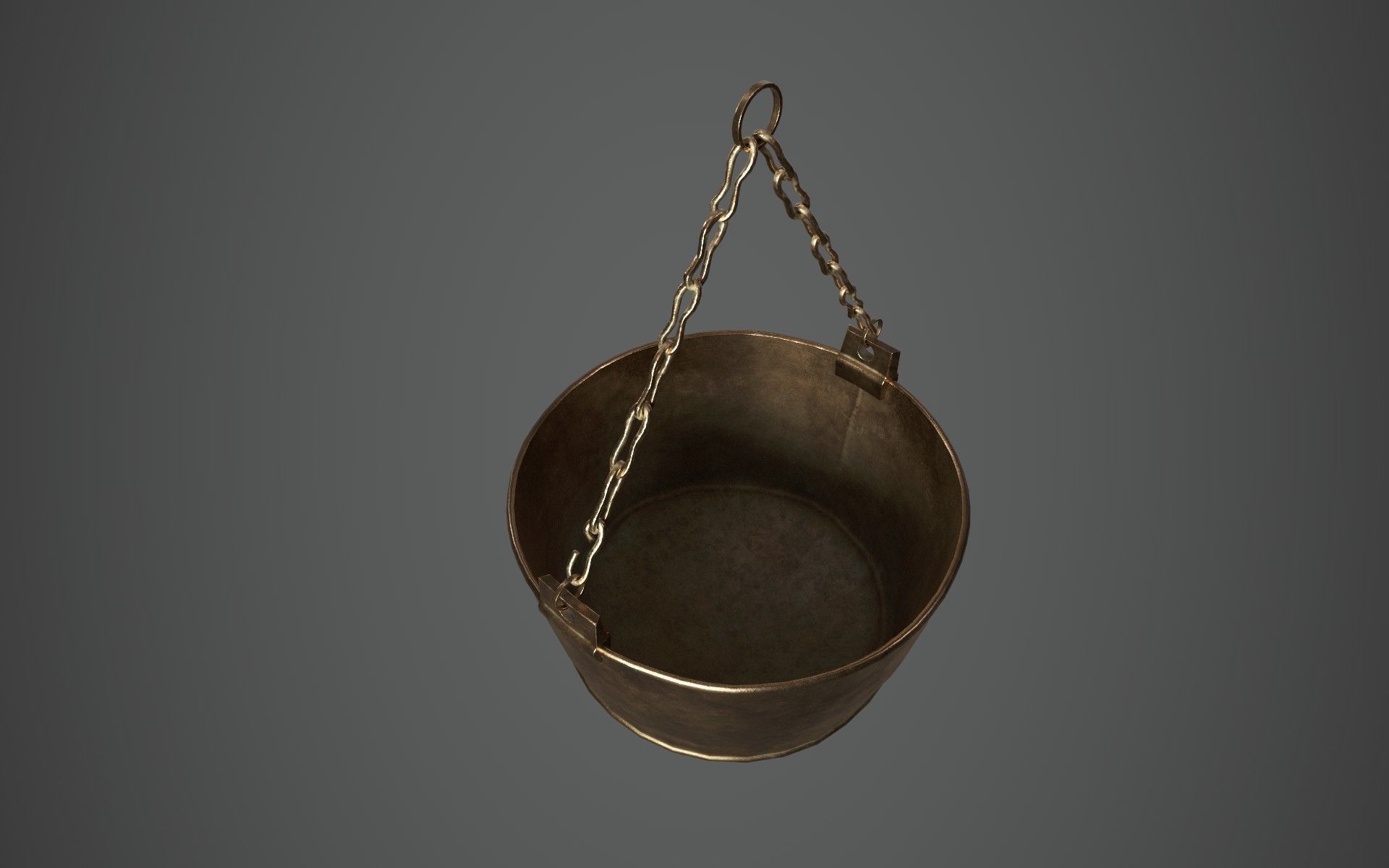 Medieval Cauldron - Hanging Low-poly 3D model_2